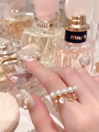 love charm pearl ring