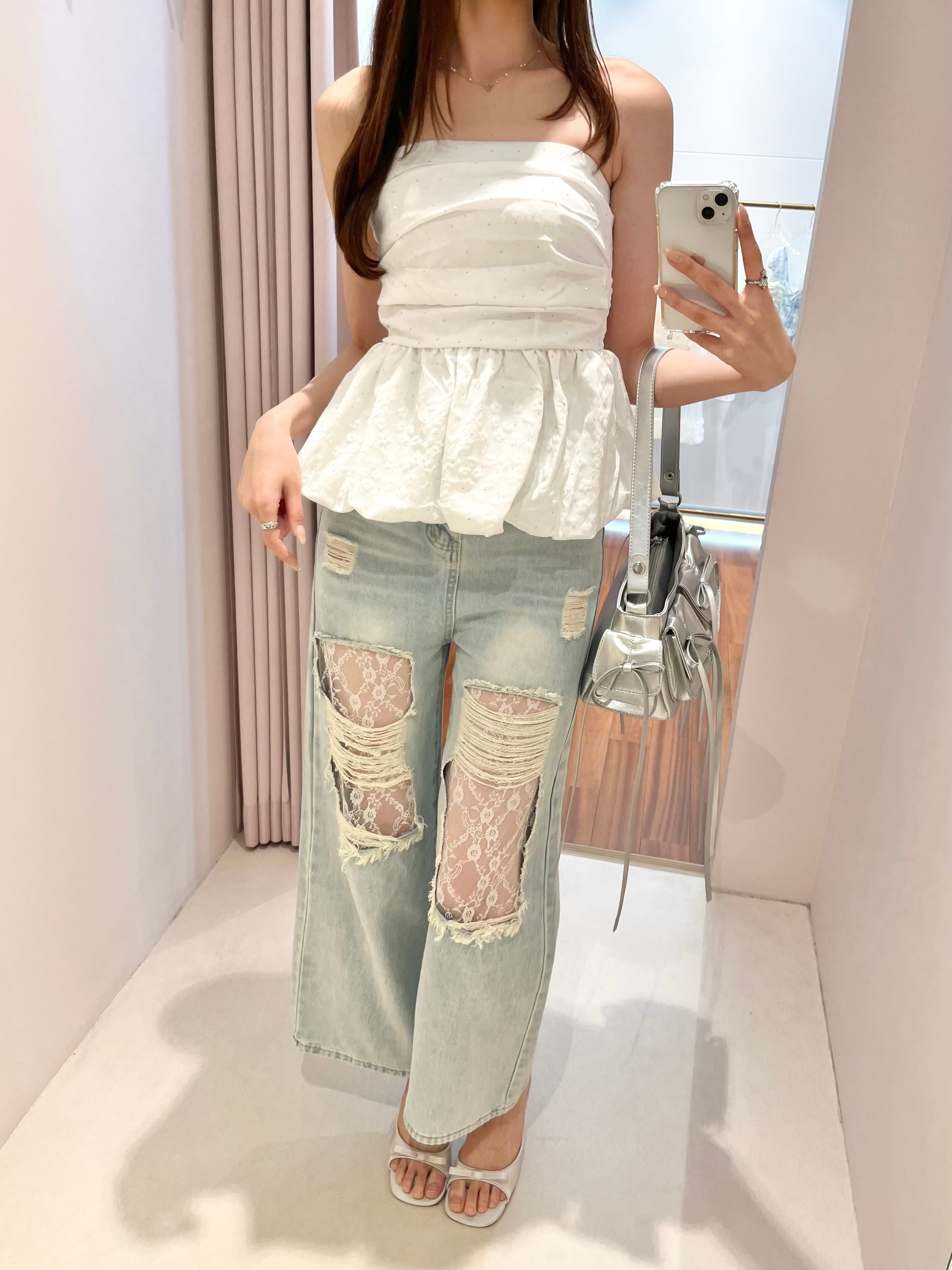 damaged lace denim – ROUGE by POMME d'amour